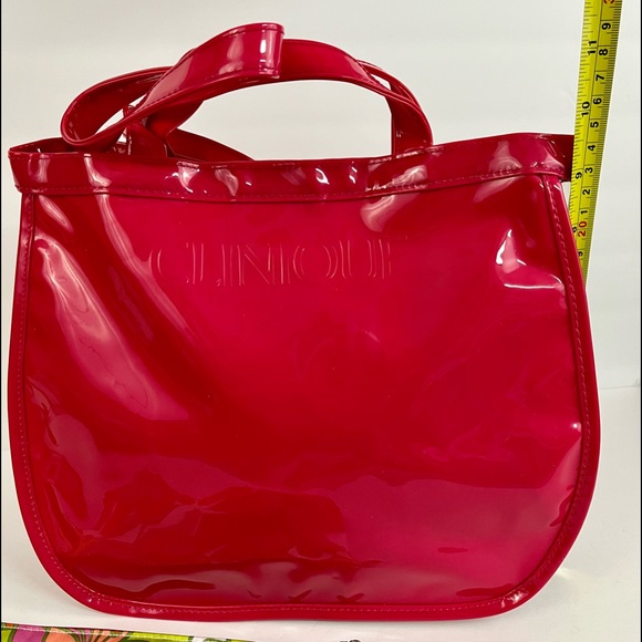 Clinique Small Pink Clear Tote Bag & Small Floral Zipper Pouch Bundle - Picture 11 of 16